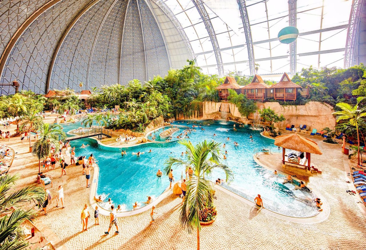Inside of Blimp Hangar with Waterpark - Tropical Islands Germany